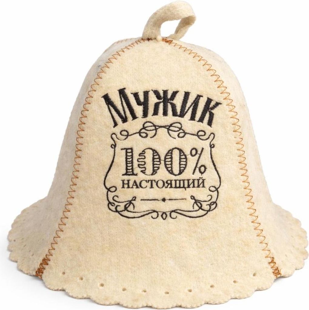 Filzkappe für Sauna Saunahut Saunamütze „МУЖИК 100% Produktbild 