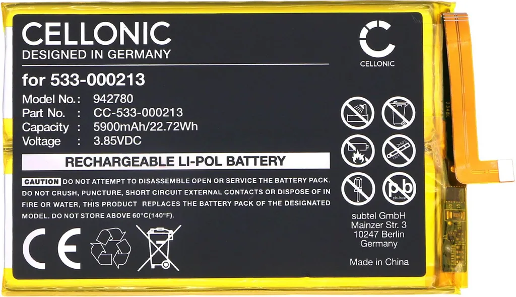 CELLONIC Batteria compatibile con Logitech G Cloud, 5900mAh 3.85V - Ricambio per consolle controller palmare - 3