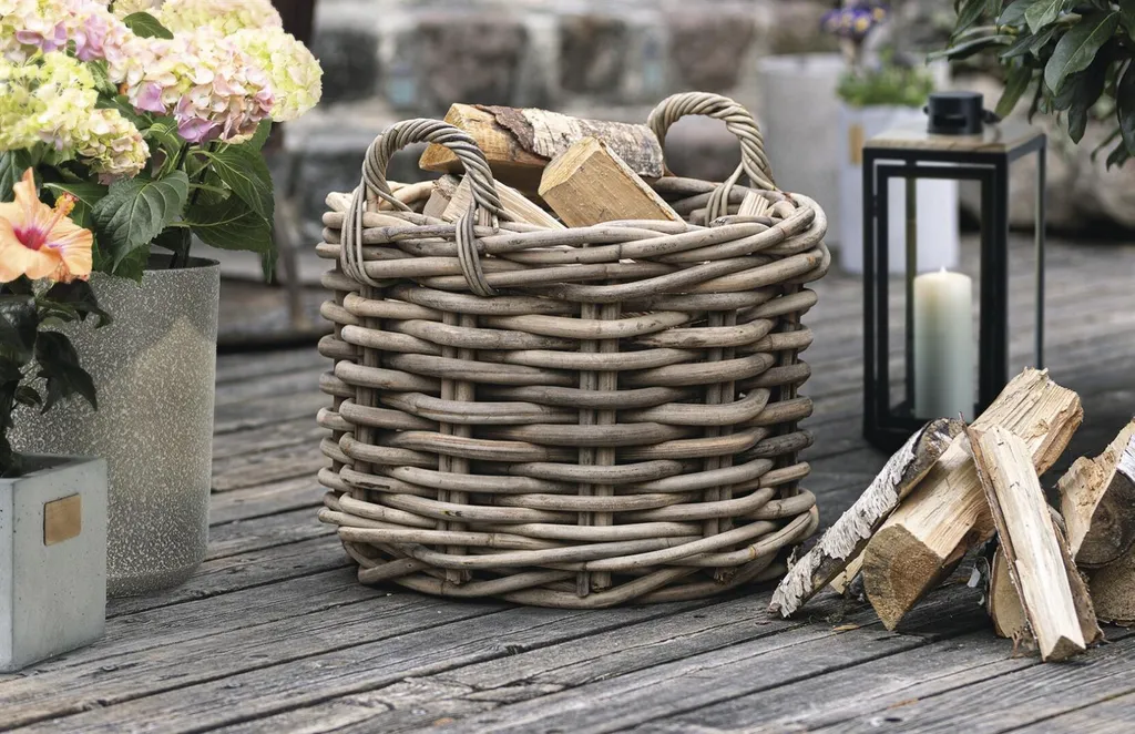 Panier de rangement en rotin naturel Rustikal 50cm multi-usage déco