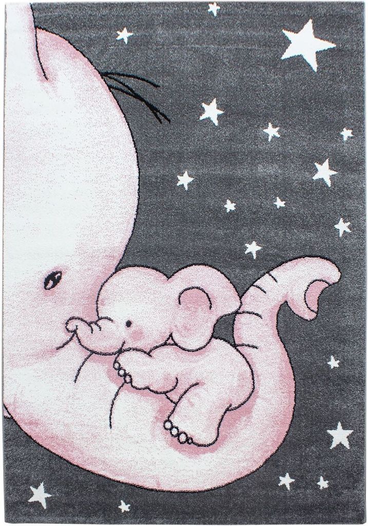 Kinder Teppich Kikki rechteckig, Farbe: Pink, Größe:120x170 cm