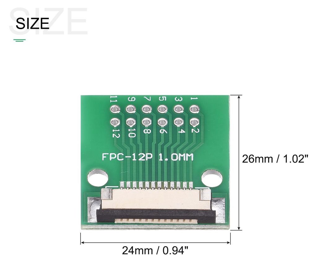 2 Stš¹ck FPC FFC Konverter Steckerplatine 12P 1.0mm auf Buchsenseite 0.5mm Rš¹ckseit auf DIP 2.54 mm fš¹r LCD 3D Drucker DVD TV Laptop Audio