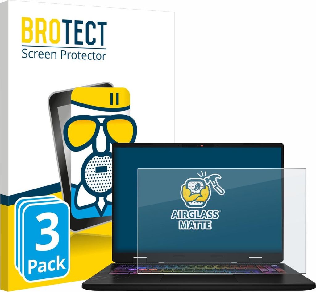3x BROTECT Entspiegelungs Schutzglas für MSI Vector 16 HX AI Schutzfolie Panzer Folie Glas Display Schutz matt