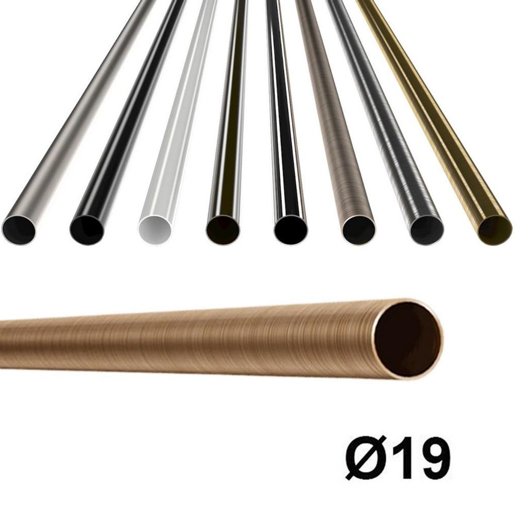 MDEKOR Metallrohr für Gardinenstange, 19 mm, Kupfer, 200 cm