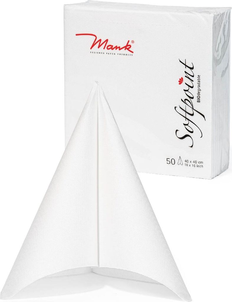 Softpoint Serviette in Weiß, 1/4-Falz, 40 x 40 cm, 50 Stück Produktbild 