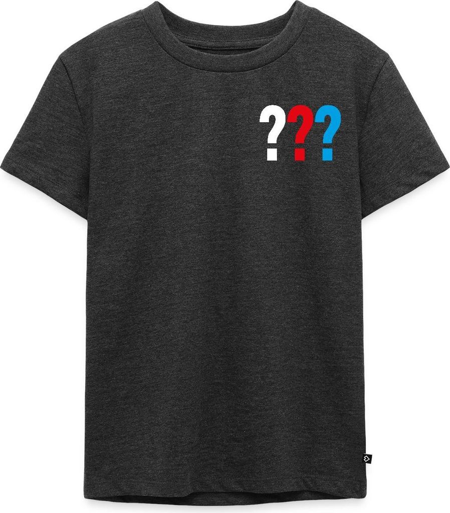 Spreadshirt Die Drei Fragezeichen Kleines Logo Kinder Premium T-Shirt, 122/128 (6 Jahre), Anthrazit meliert