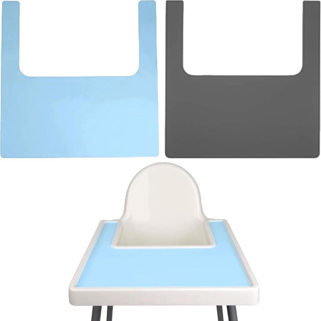 Silikon Platzsets - 2 Stück - Hochstuhl Platzmatten - Rutschfeste Bodenmatten - Kinder - Esszubehör