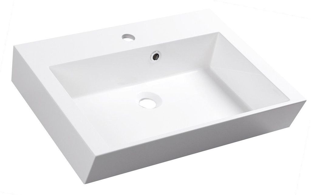 Sapho ORINOKO Gussmarmor-Waschtisch 60x15x45cm, weiß Produktbild 