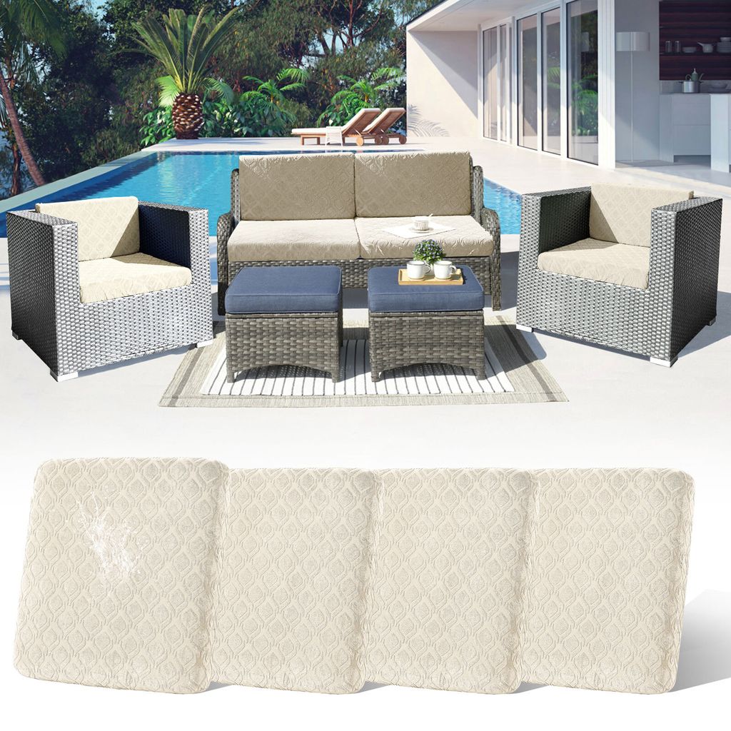 4 Stück Outdoor Kissen Wetterfest Sofabezug Wasserdicht Sofa Sitzkissenbezug Outdoor Sofa Überzug Bezüge Für Gartenpolster Sofa Cushion Cover S...