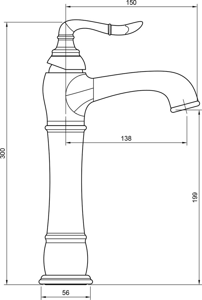 PaulGurkes Nostalgie Armatur Gold Lang für Aufsatzwaschbecken Waschschalenarmatur