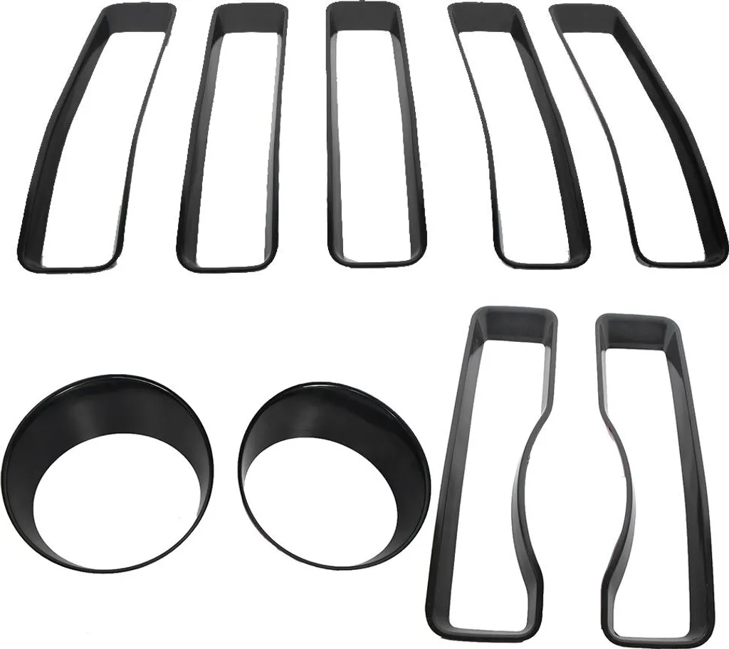 Inserts de grilles avant et cache-phares pour Jeep Wrangler JL 2018-2019