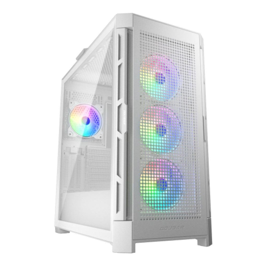 COUGAR DUOFACE PRO RGB, Midi-Tower, ohne Netzteil, USB/Audio, ATX, 1x USB-C 3.1, 2x USB 3.0, 1x USB 2.0, weiß