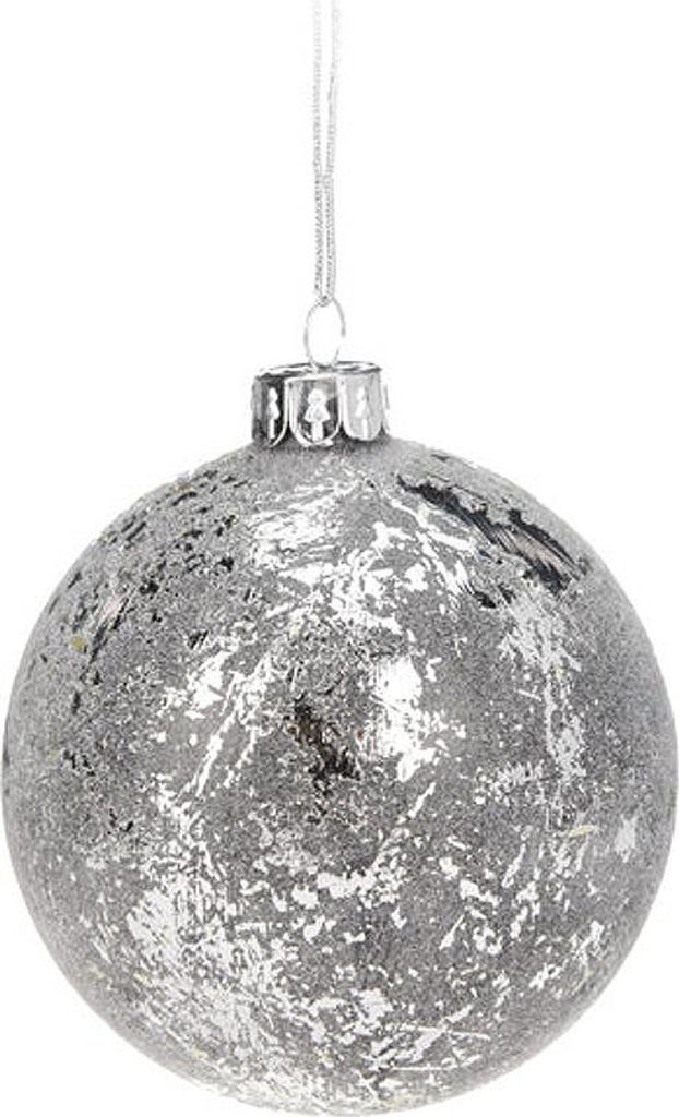 Weihnachts-Glaskugel 8cm, silber