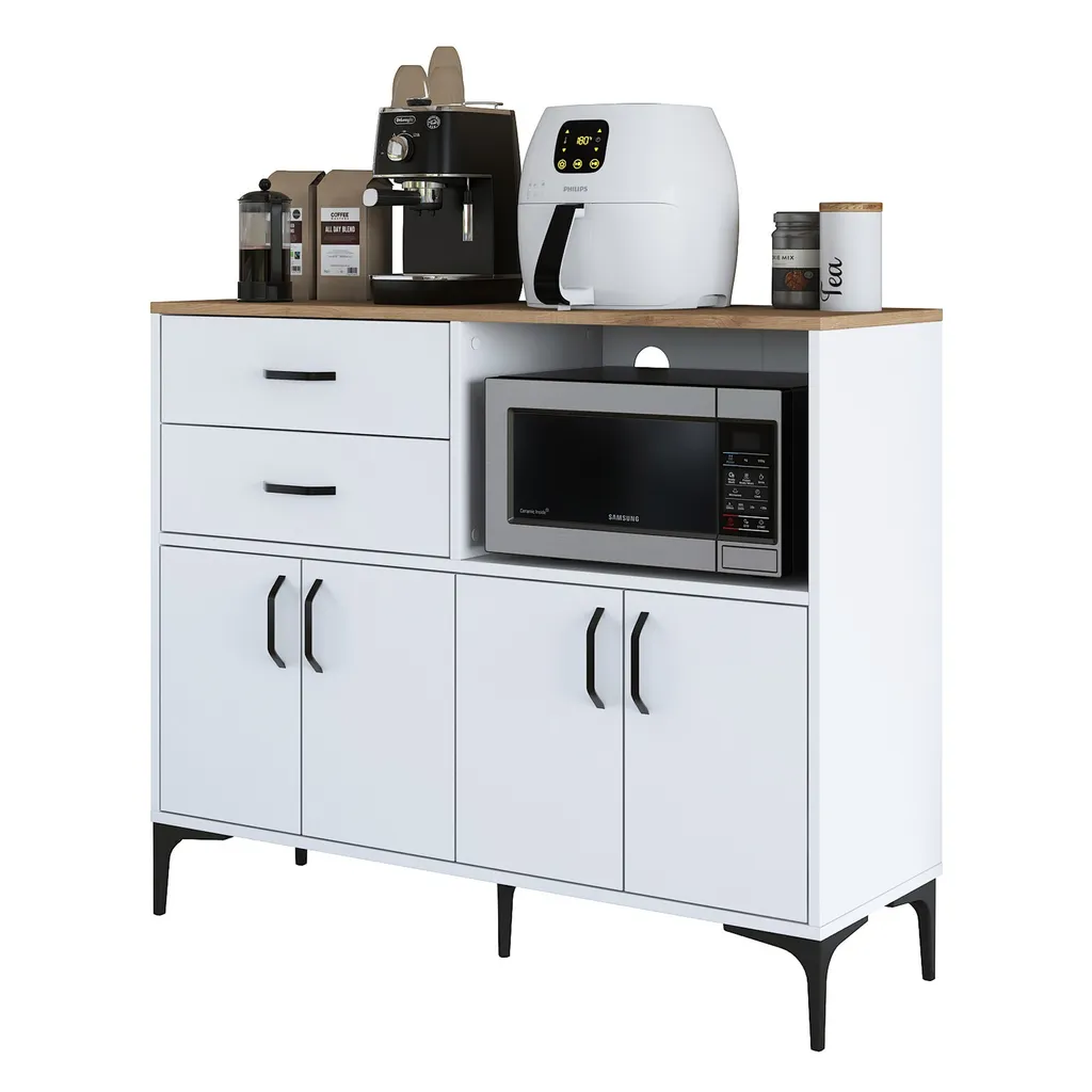 Buffet de Rangement Blanc 120 cm Armoire Multi-usage pour la Maison - 11