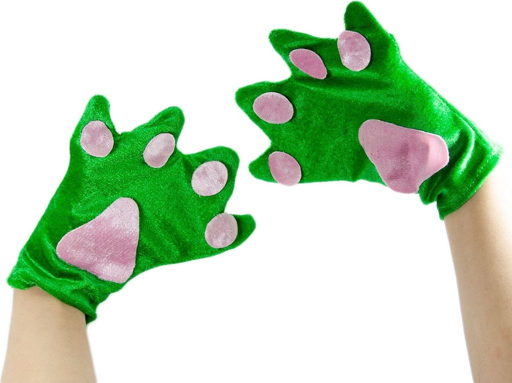 Oblique Unique Frosch Handschuhe Froschhände Kostüm Produktbild 
