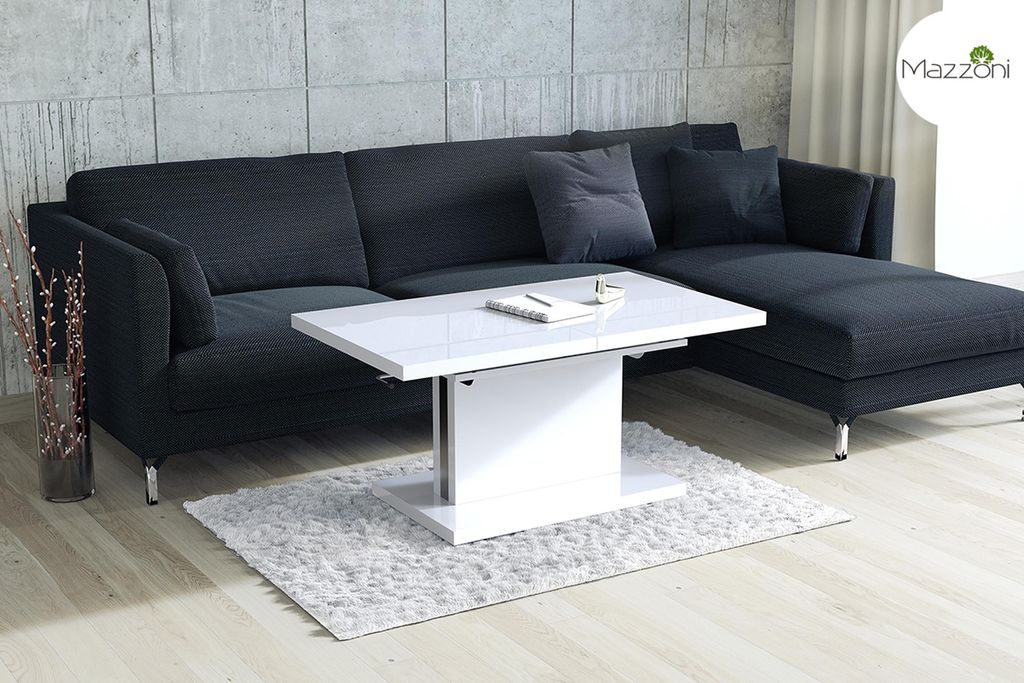 Design Couchtisch Tisch Aston stufenlos höhenverstellbar ausziehbar 120 bis 200cm Esstisch