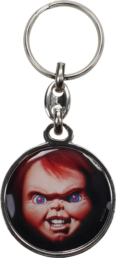 Porte-clés figurine Chucky en métal robuste pour fan de film d'horreur