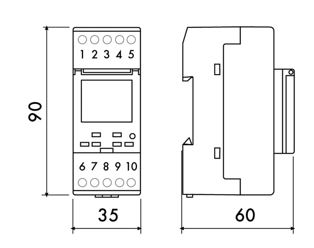 Programmateur hebdomadaire numérique 3500W pour tableau électrique IP20 - 2