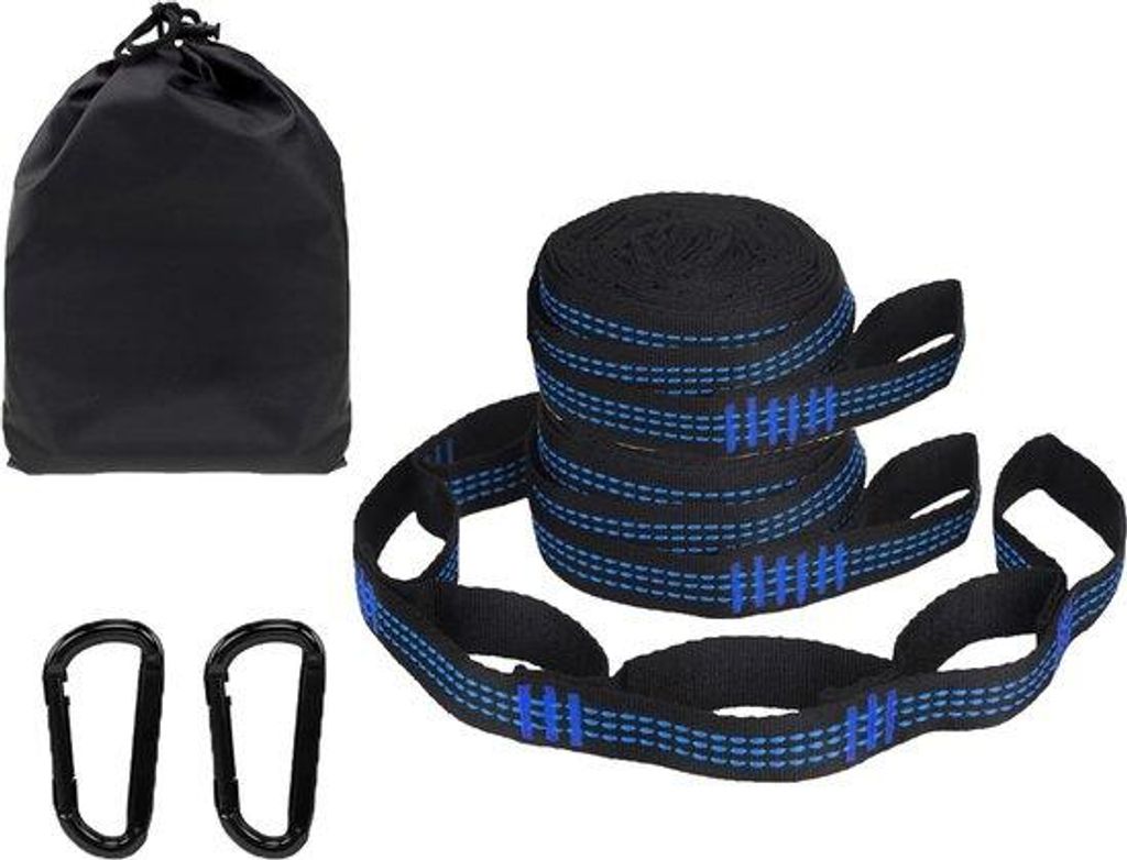 Hängematte-Sicherungssatz - 2 x Karabinerhaken - 2 x 2m Seilen, für Campinghängematten-Accessoires (mit Aufbewahrungsbeutel)