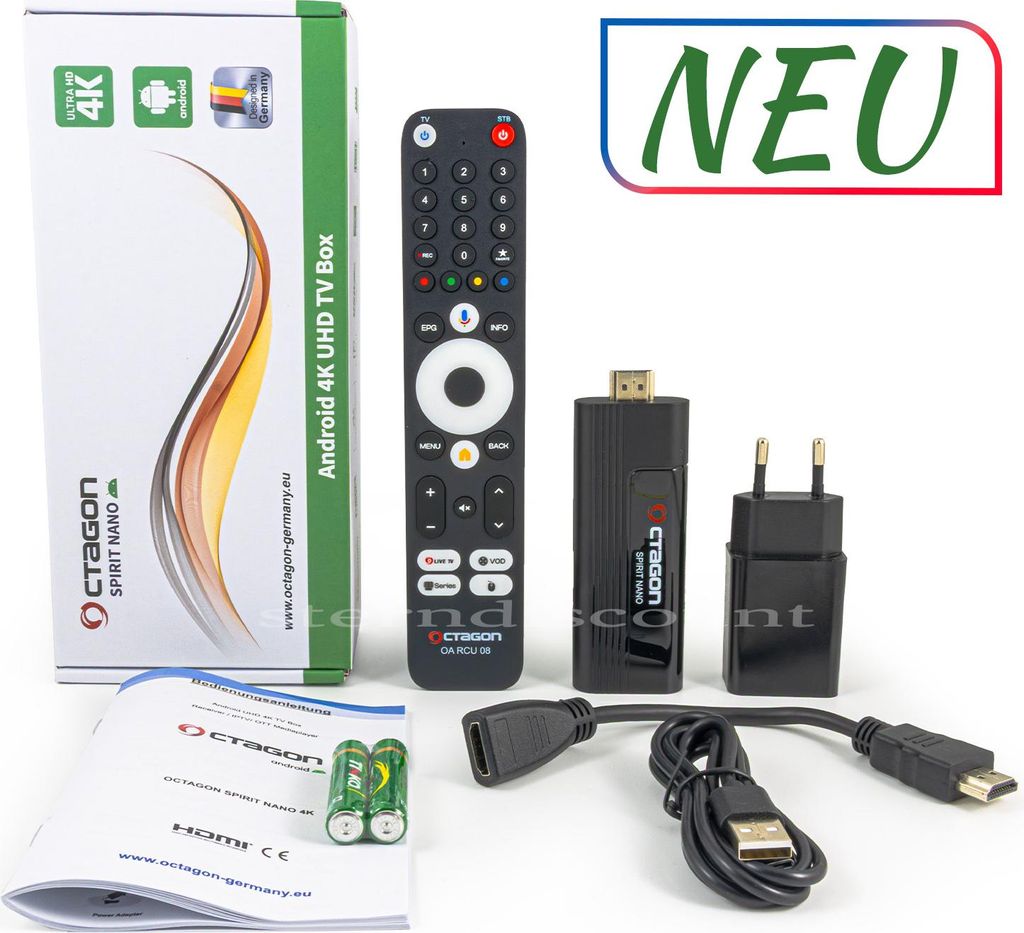 Octagon Spirit Nano 4K UHD Android TV 11 Streaming Stick 5G Obrázok produktu 