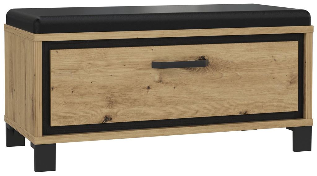 Garderobenbank TRONDHEIM mit Polster Artisan Eiche Produktbild 