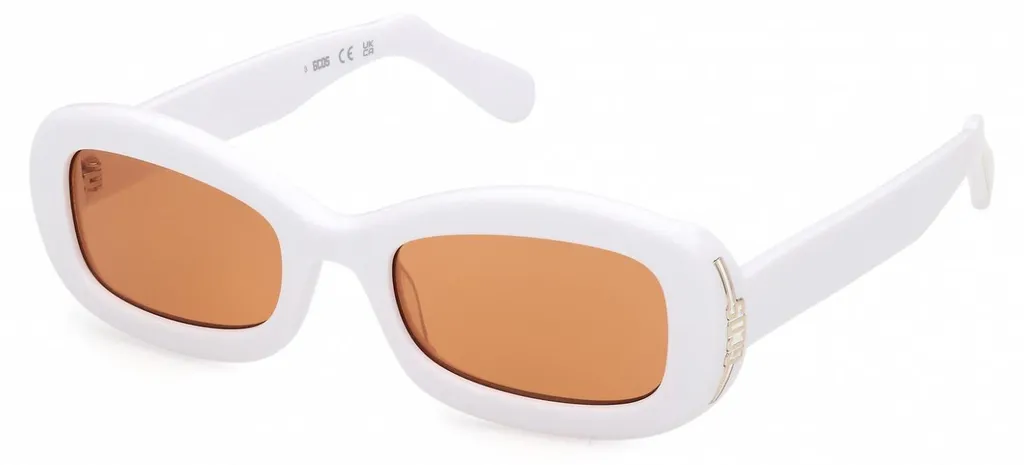 Lunettes de soleil blanches GCDS GD0027 monture unie design moderne