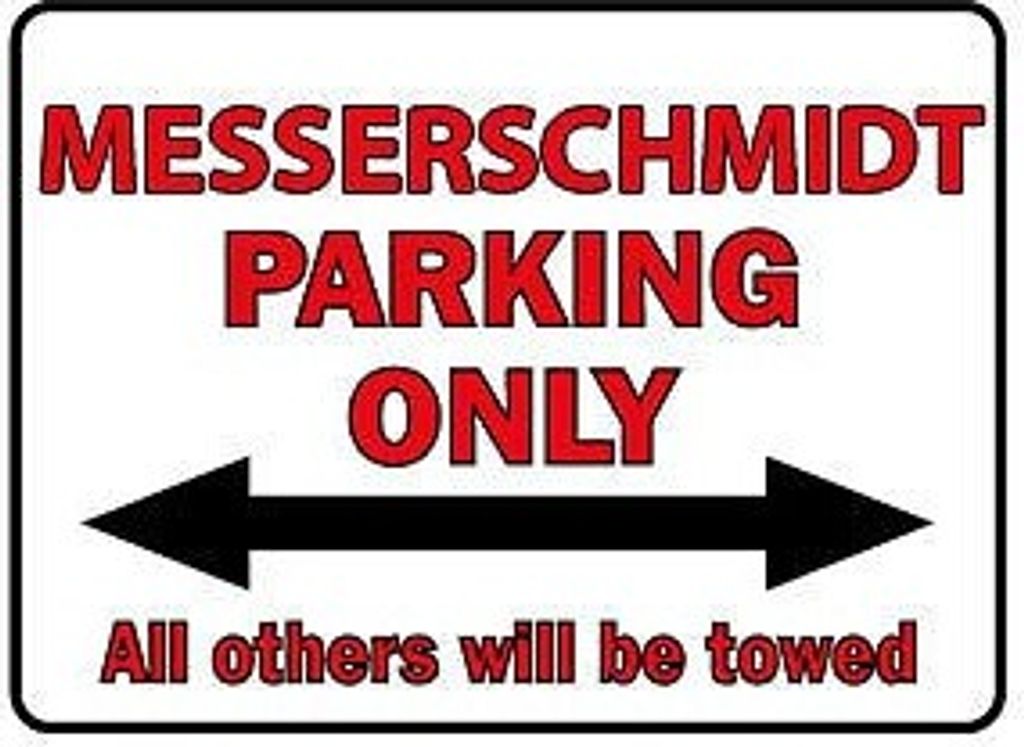 Kunststoffschild - Parkschild - Hinweisschild - Messerschmidt Parking Only - Gr. ca. 40 x 30 cm - 303068 -