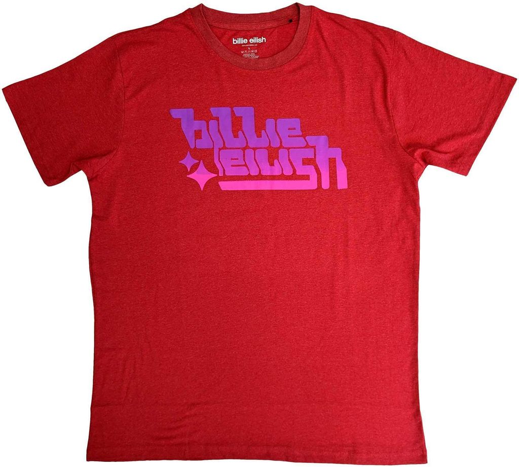 Billie Eilish - "Purple" T-Shirt für Herren/Damen Uni RO5631 (XXL) (Rot)