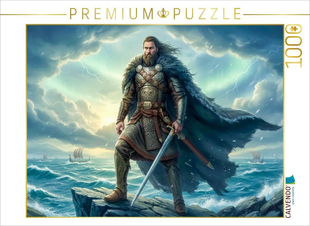 CALVENDO Puzzle Der Held Beowulf blickt dem Schicksal entgegen | 1000 Teile Lege-Größe 64x48cm Foto-Puzzle für glückliche Stunden