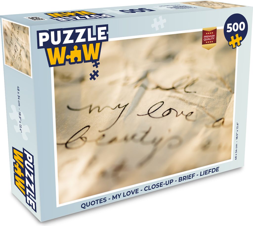 MuchoWow Puzzle 500 Teile Zitate - Meine Liebe - Nahaufnahme - Brief - Liebe - 500 Teile - Kinder - Selberbauen - Puzzlespiele
