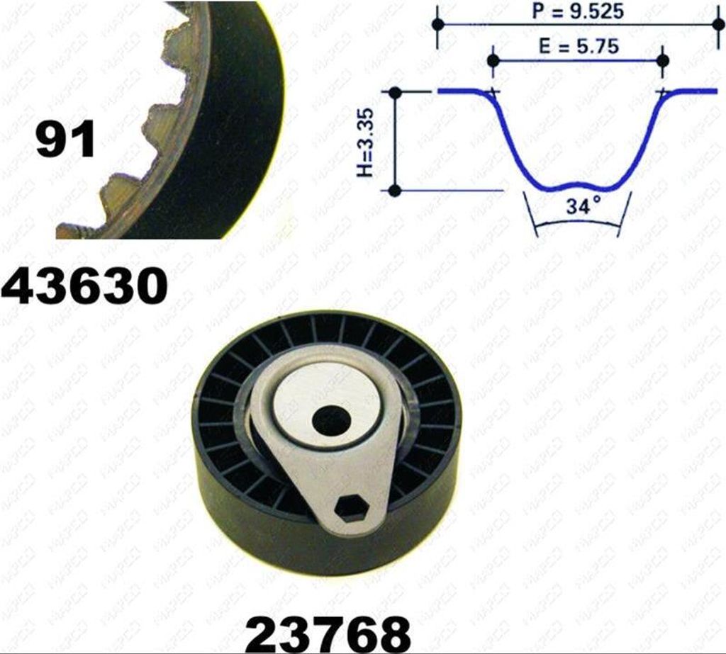 MAPCO 23630 Zahnriemensatz für FORD FOCUS (DAW, DBW) 91-Zähne