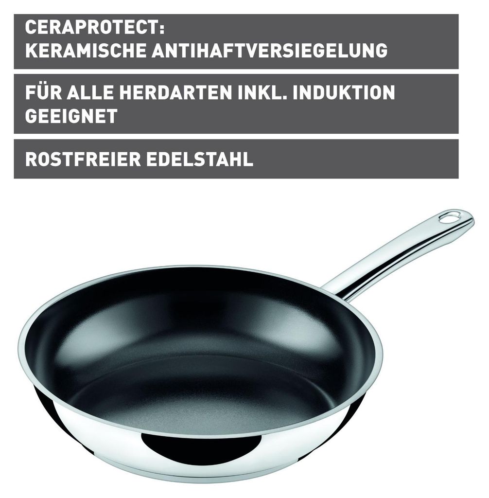 Silit Talis, Rund, Allzweckpfanne, Schwarz, Edelstahl