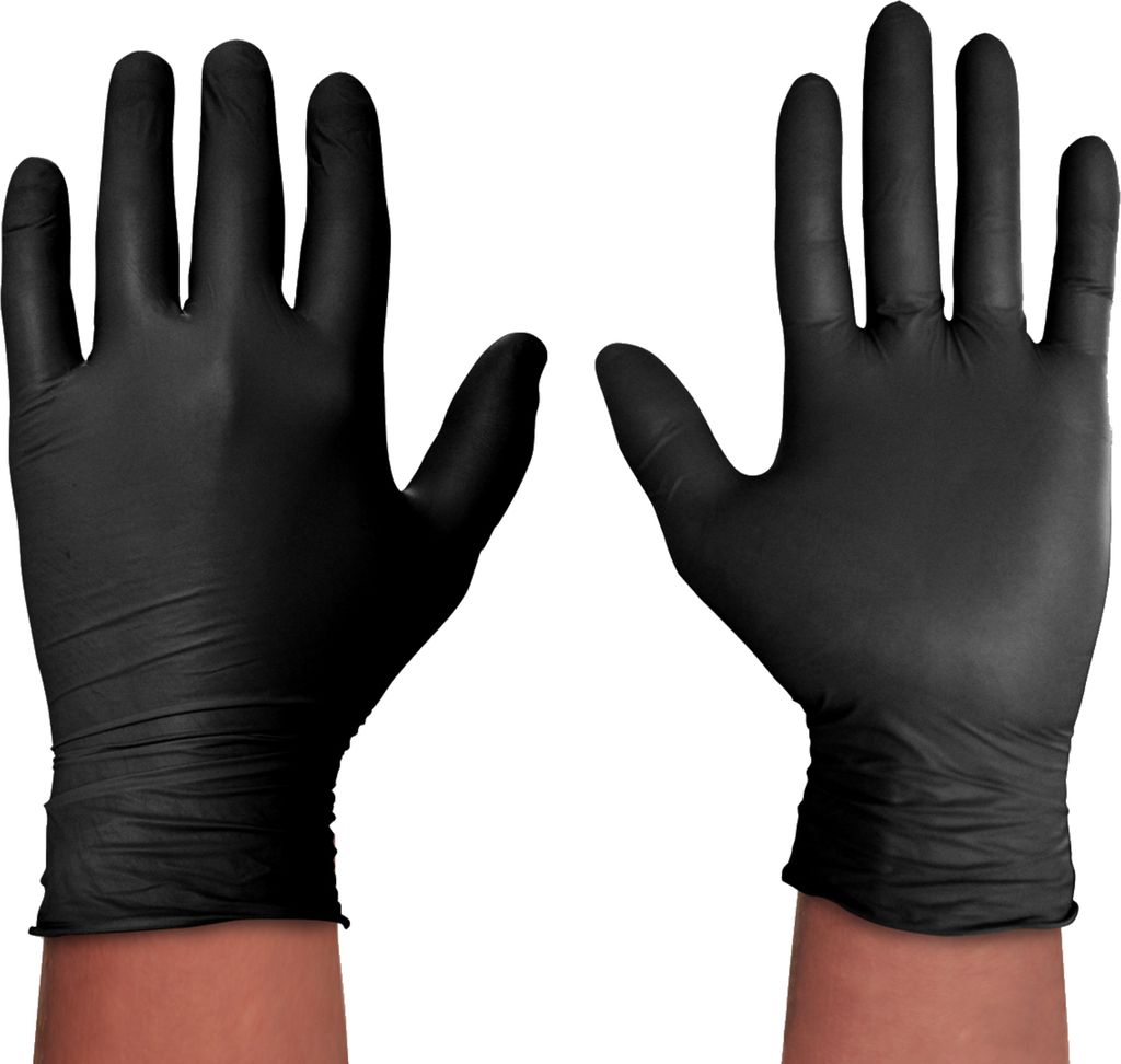 SPONTEX Extra Black Einmalhandschuhe aus Vinyl, ungepudert Produktbild 10