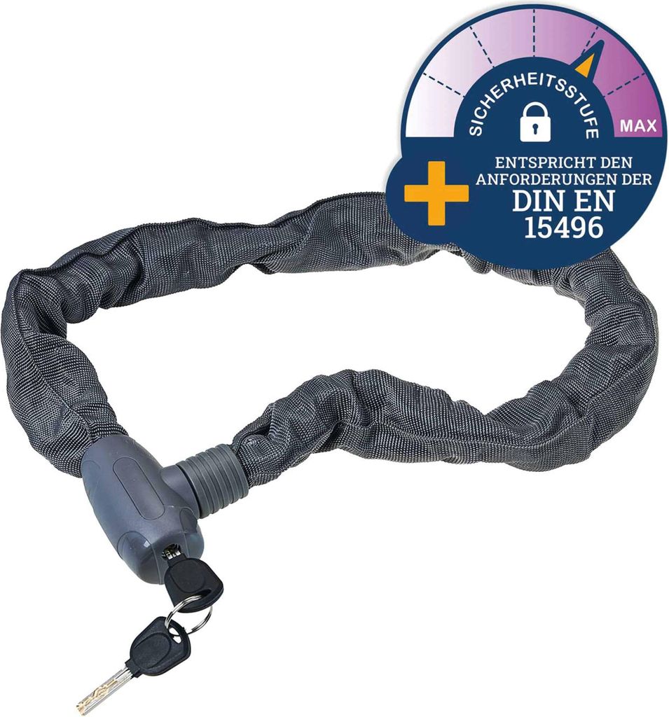 Filmer Premium 49412 Kettenschloss 100/9 Kunststoffummantelung grau