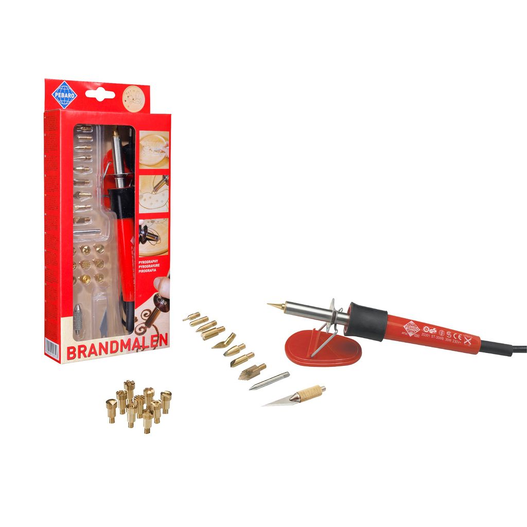 PETER BAUSCH Brandmal-Set mit 20 Aufsätzen Pebaro Produktbild 