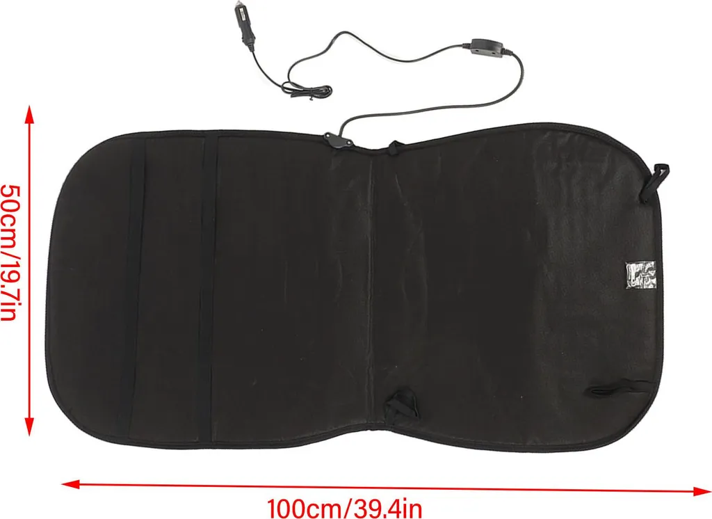 Coussin chauffant voiture noir 12V pour finir avec le siège froid en hiver