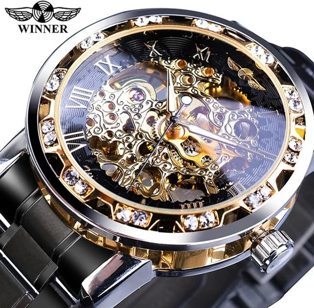 Orologio da Uomo Winner Bell - Eleganza e Stile Nero KP14434