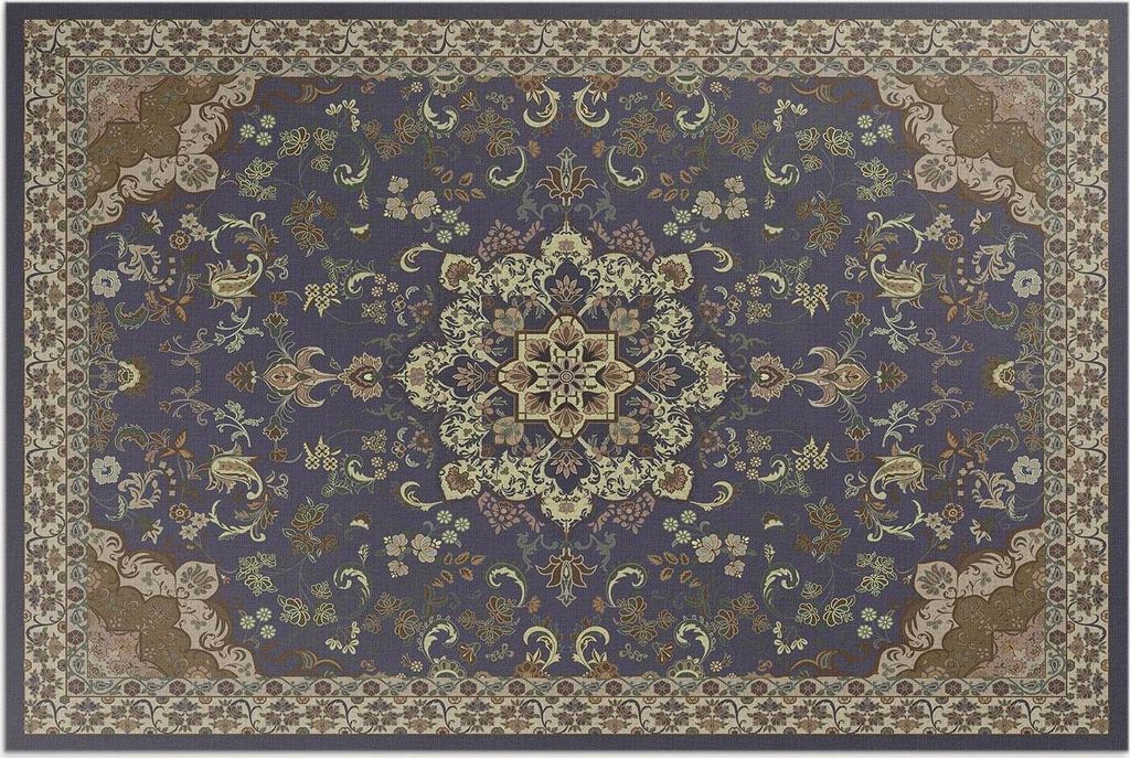 Vintage Floral Design Marine – Vinylteppich – 140x210 cm – Outdoor Teppich – Terrasse – Wetterfest – Modern