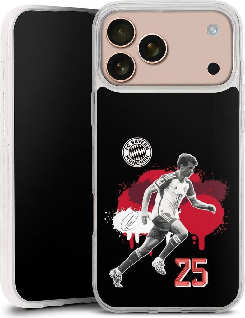 DeinDesign Handyhülle für Apple iPhone 17 Pro Max Silikon Hülle Case Smartphone Schutzhülle FC Bayern München Offizielles Lizenzprodukt Thomas...
