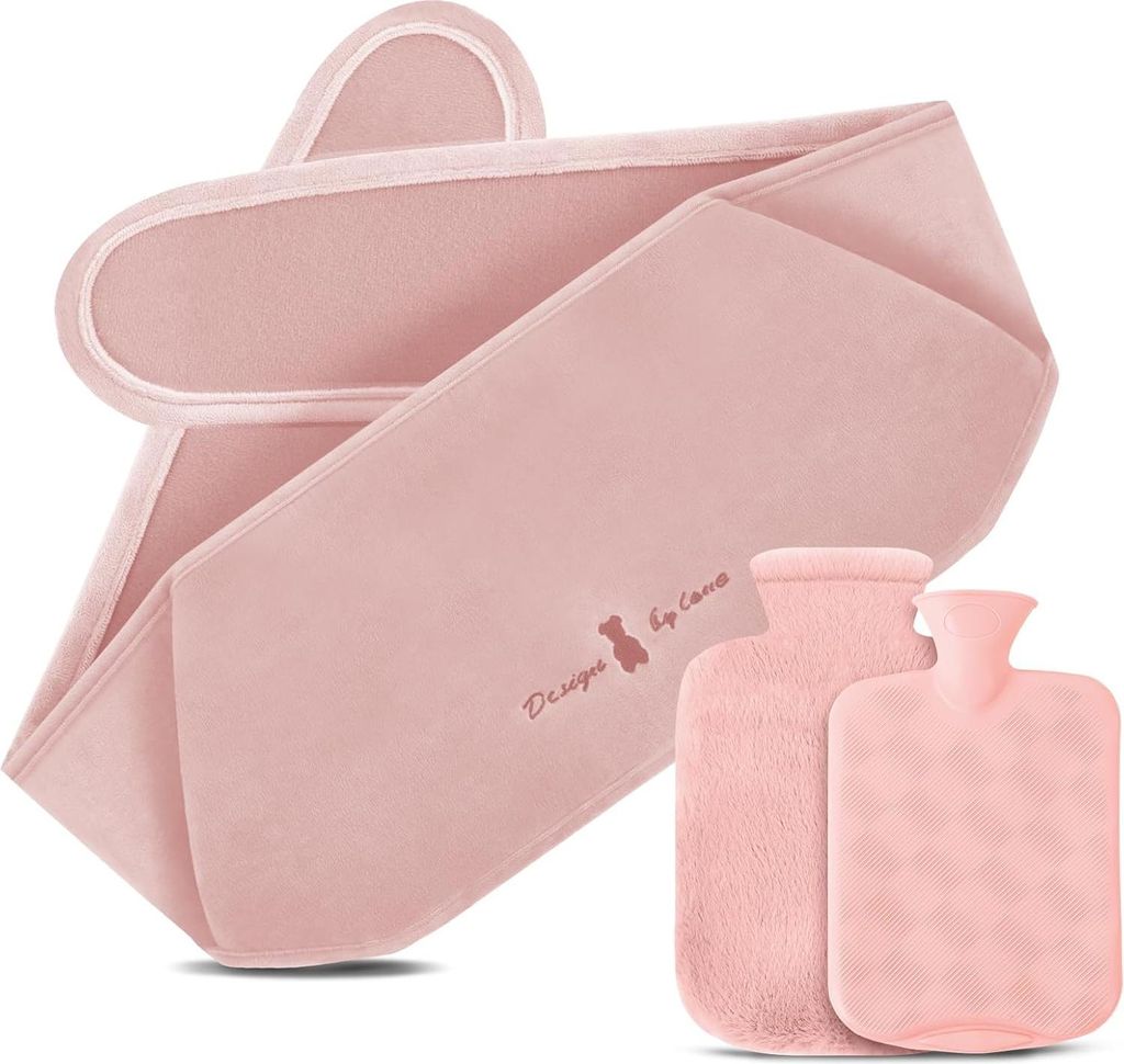 Wärmeflasche mit Taillengurt - 1,2L Gummi, 3-in-1 für Schmerzlinderung und Wärme