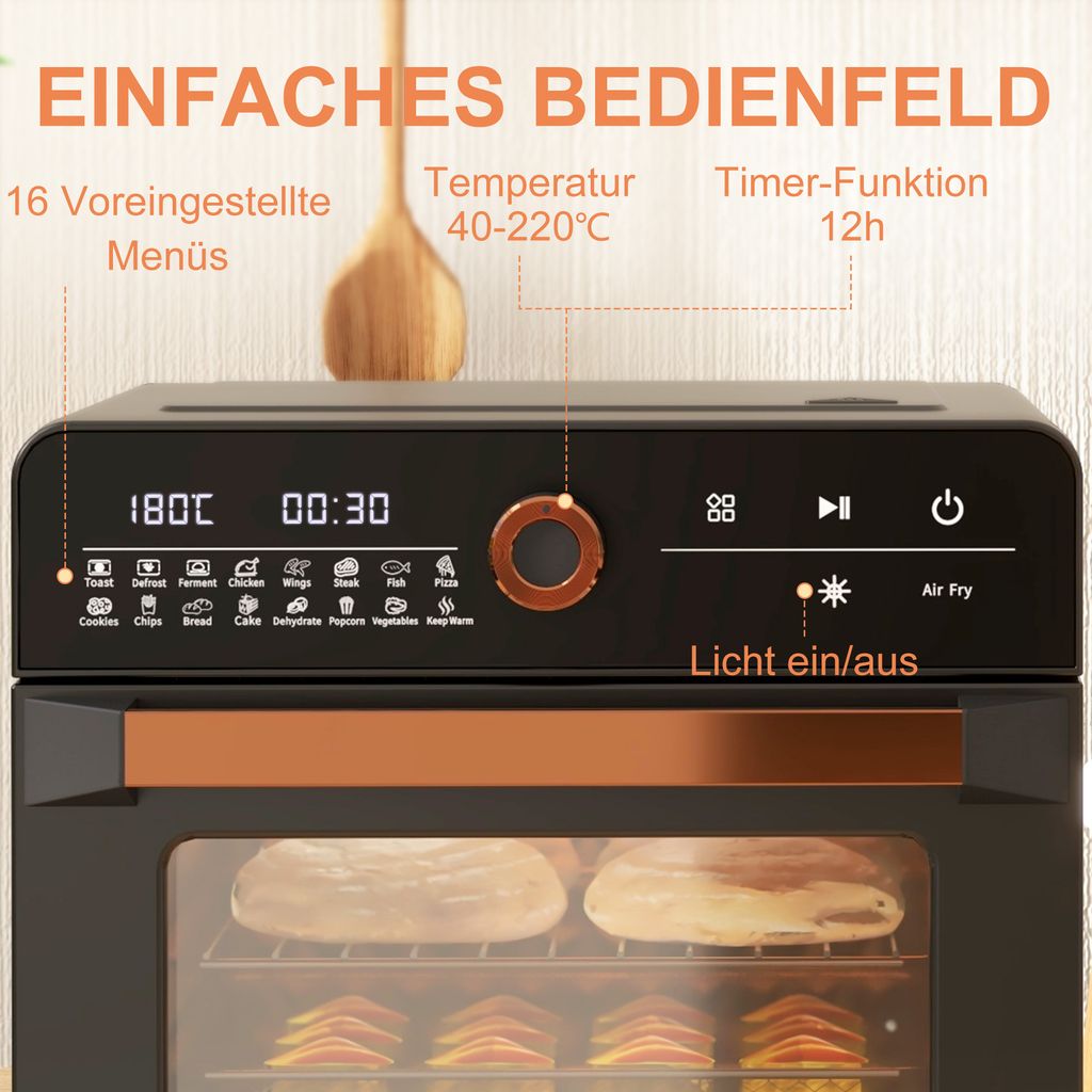 HOMCOM Minibackofen mit Umluft 20L 3 in 1 Mini Ofen mit Produktbild 7