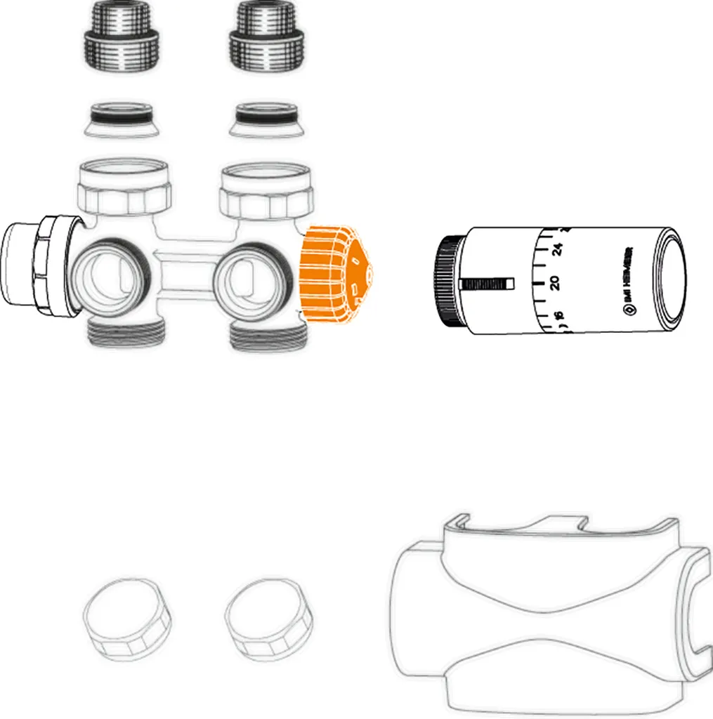 Heimeier Multilux 4 Eclipse: Valvola con Bilanciamento Automatico Bianco - 2