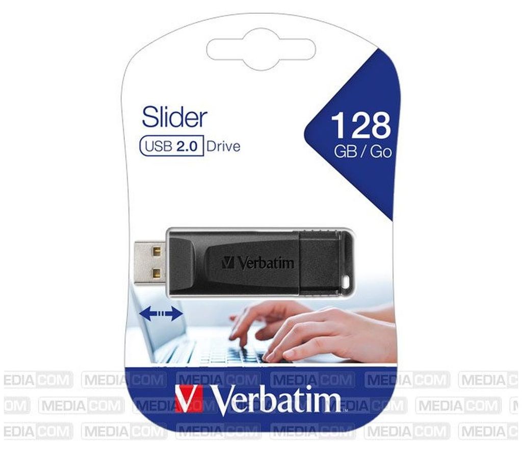 Verbatim 49328, 128 GB, 2.0, Kluzné, 8 g, Černá Obrázek produktu 