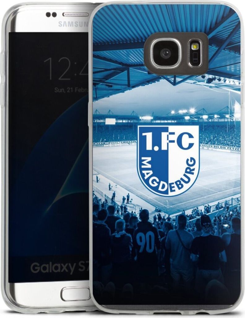 DeinDesign Slim Hülle für Samsung Galaxy S7 Edge Silikon Case Ultra Dünn Handyhülle Stadion 1. FC Magdeburg 1. FCM