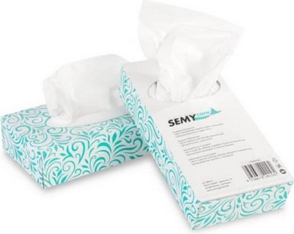 40 Kosmetikboxen SEMYcare | 2-lagig | Zellstoff | 100 Blatt | weiß | 20,5 x 20,5 cm