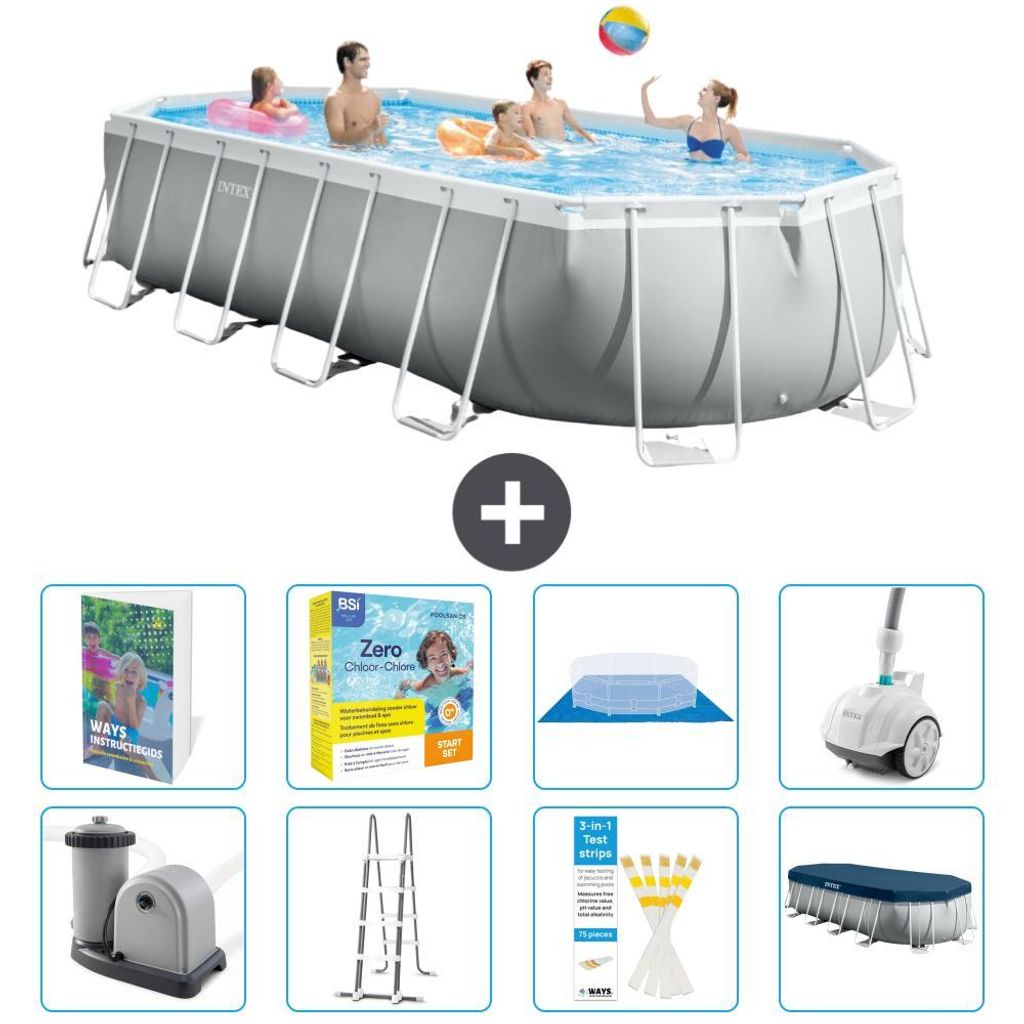 Prism Frame Pool Oval - 610x305x122 cm - 9-teilig S544