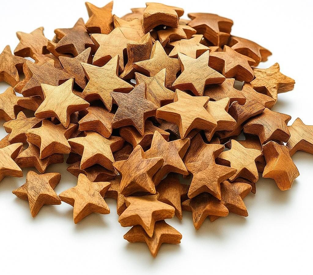 Kokos Stern Natur, Durchmesser 7cm, verpackt mit 100 Stück