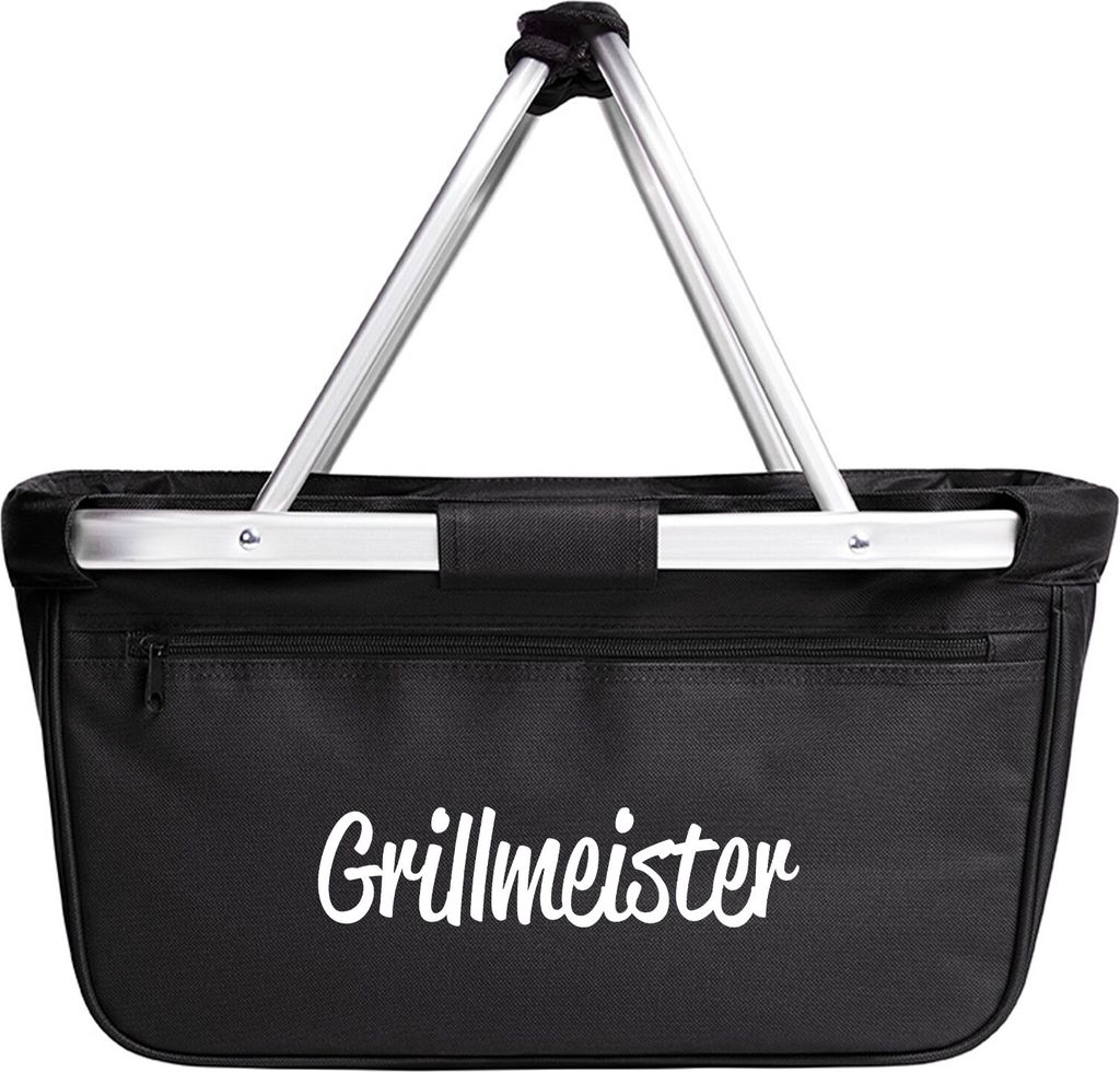 Huuraa Einkaufskorb Grillmeister BBQ 20 Liter Black faltbarer Tragekorb Geschenkidee