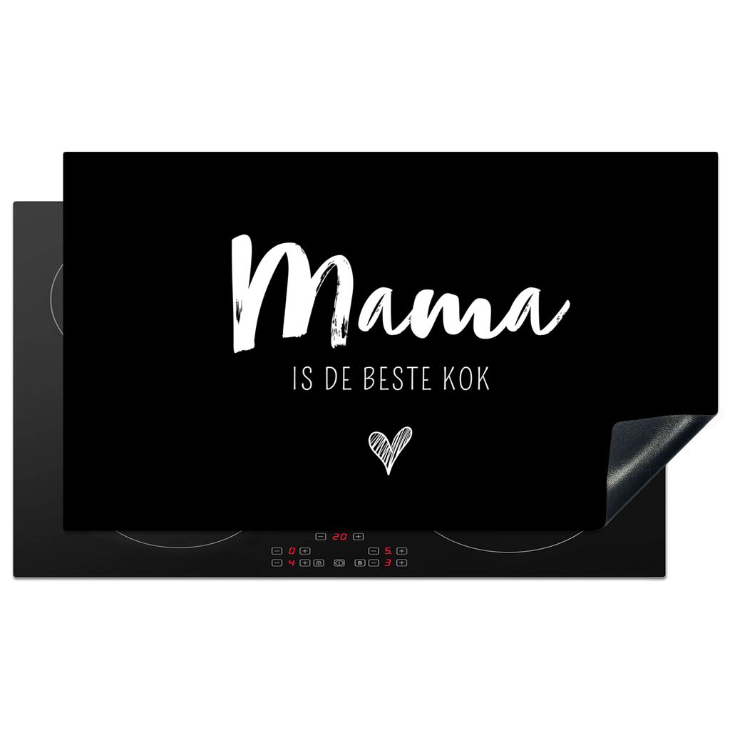 KitchenYeah Herdabdeckplatte Mutti ist die beste Köchin - Schwarz - Zitate - Mutter , 91x52cm, Küche Deko, Glaskeramikkochfeld Herdabdeckung, A...