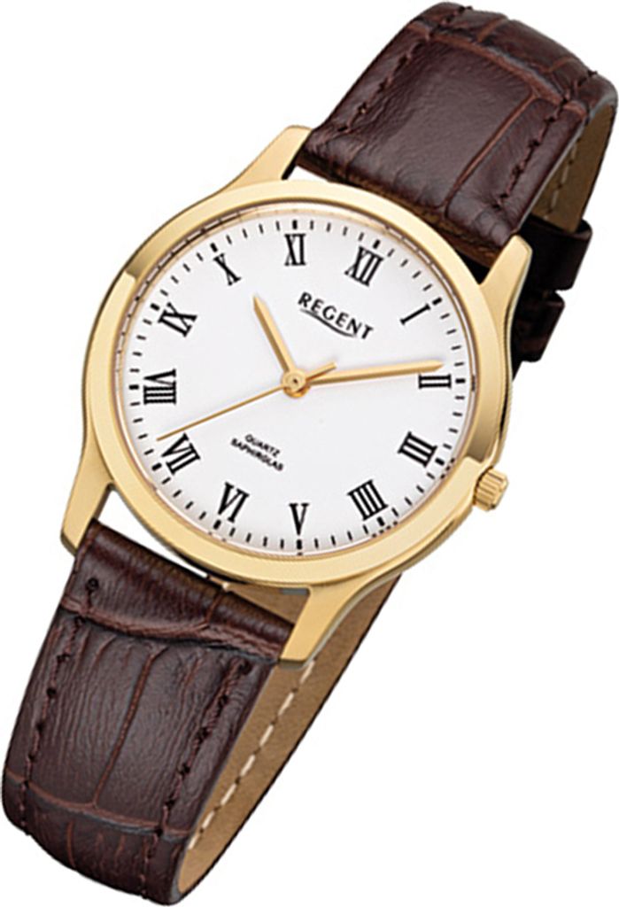 Regent Armbanduhr braun F-1074 Damen Analog-Quarzuhr Produktbild 