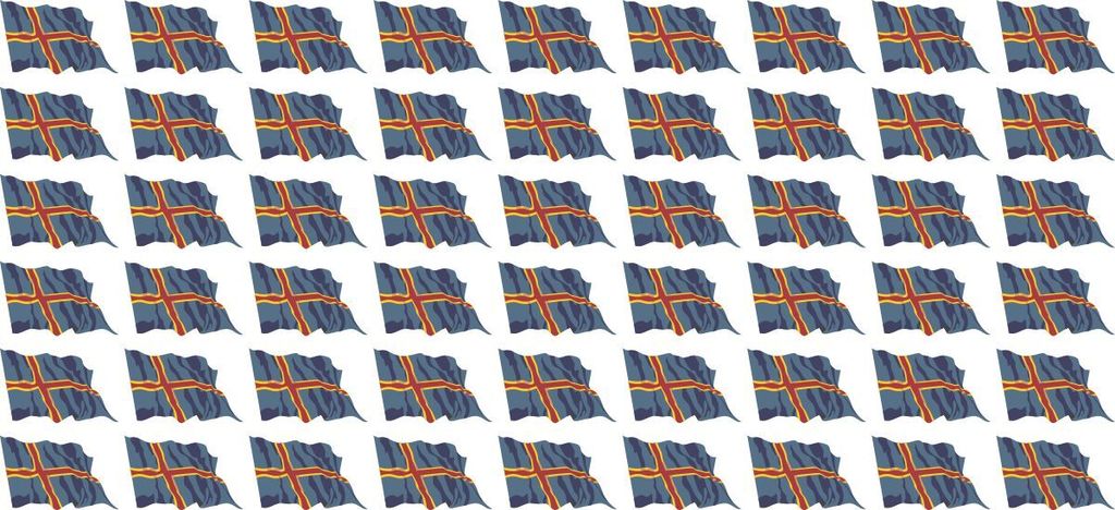 Mini Fahnen / Flaggen Set wehend - Pack wehend - 20x12mm - selbstklebender Aufkleber - Aland Islands - Sticker fürs Büro, Schule und zu Hause - ...